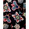 Tesatura imprimata pe suport de catifea - design Floral, Multicolor/Negru - imagine 9