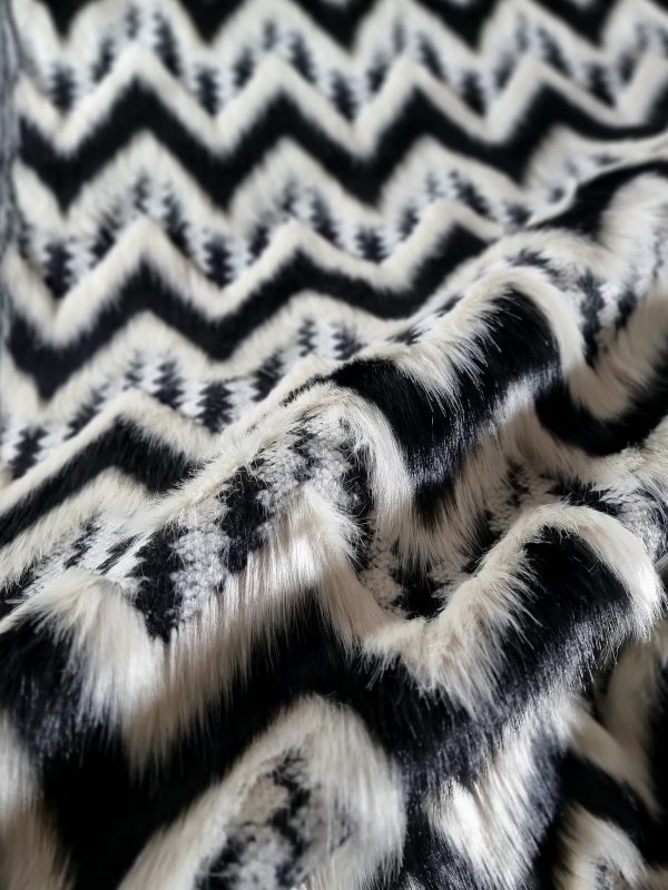 Blanita ecologica - design zig-zag, Alb-Negru