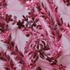 Broderie bogata cu crenguțe cu flori din mărgele si paiete , Bordo