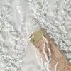 Broderie bogata cu crenguțe si aplicatii de margele si paiete pe suport tulle, Alb