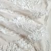 Broderie bogata cu crenguțe si aplicatii de margele si paiete pe suport tulle, Alb