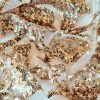 Broderie bogata cu liane și flori din paiete pe suport tulle, Auriu