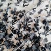 Broderie cu bordură lată din flori aplicate pe suport tulle, Negru