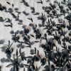 Broderie cu bordură lată din flori aplicate pe suport tulle, Negru