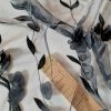 Broderie cu bordură lată din flori aplicate pe suport tulle, Negru