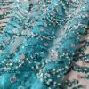 Broderie pe tulle cu paiete, Turcoaz