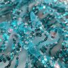 Broderie pe tulle cu paiete, Turcoaz