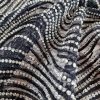 Tesatura  - Broderie pe tulle cu paiete tip stras  , Negru - Argintiu
