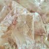 Dantela cu broderie pe toată suprafața de tulle - flori paietate, Roz pal - Bej – Ivoire