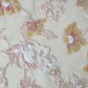 Dantela cu broderie pe toată suprafața de tulle - flori paietate, Roz pal - Bej – Ivoire