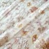 Dantela cu broderie pe toată suprafața de tulle - flori paietate, Roz pal - Bej – Ivoire