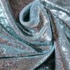 Tesatura cu paiete marunte pe suport elastic - design glamour blu