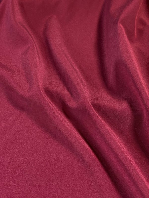 Mătase naturală elastică, Crepe de Chine - design uni , Bordo