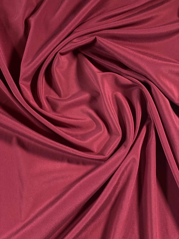 Mătase naturală elastică, Crepe de Chine - design uni , Bordo