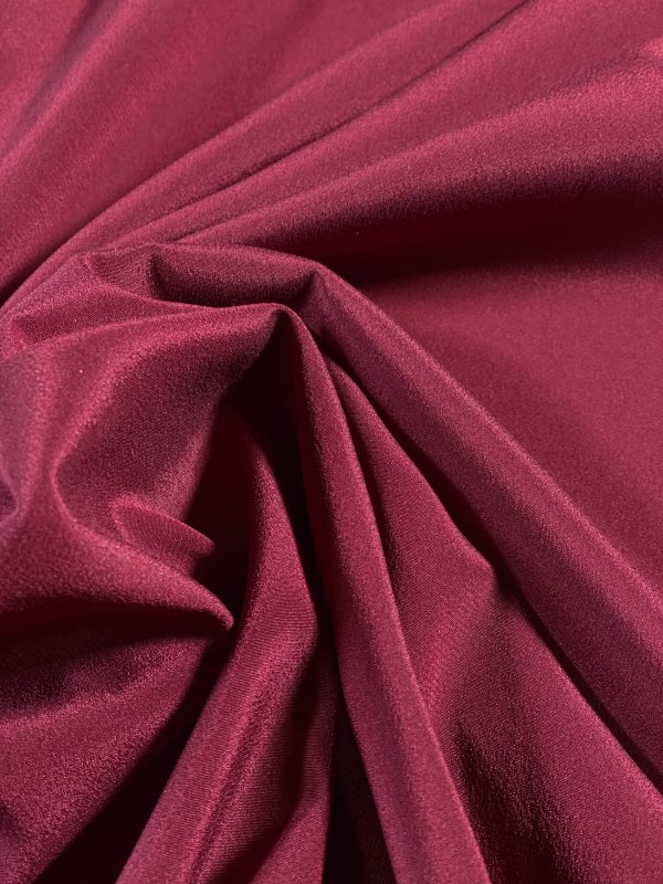 Mătase naturală elastică, Crepe de Chine - design uni , Bordo