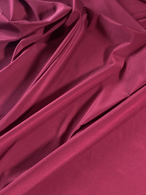 Mătase naturală elastică, Crepe de Chine - design uni , Bordo