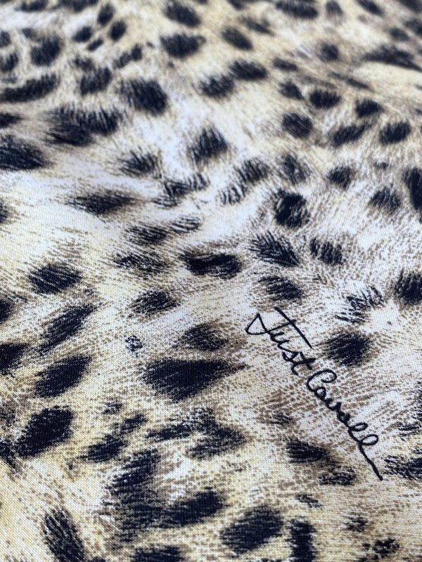 Tesatura plina din bumbac - design exotic - animal print, Bej - Maro