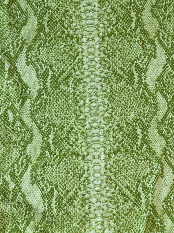 Tesatura jerse din viscoza - design crocodile print, Verde