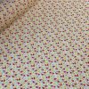 Tesatura popline din bumbac - design floral, Rosu - Galben - Verde - Alb