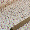 Tesatura popline din bumbac - design floral, Rosu - Galben - Verde - Alb