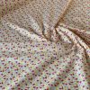 Tesatura popline din bumbac - design floral, Rosu - Galben - Verde - Alb