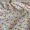 Tesatura popline din bumbac - design floral, Rosu - Galben - Verde - Alb