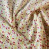 Tesatura popline din bumbac - design floral, Rosu - Galben - Verde - Alb