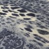 Tesatura tip tercot din bumbac - design animal print, Gri - Negru - Argintiu