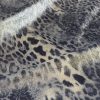 Tesatura tip tercot din bumbac - design animal print, Gri - Negru - Argintiu