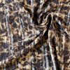 Tesatura din viscoza cu franjuri scurti - design animal print, Maro - Bej