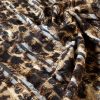 Tesatura din viscoza cu franjuri scurti - design animal print, Maro - Bej