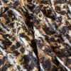 Tesatura din viscoza cu franjuri scurti - design animal print, Maro - Bej