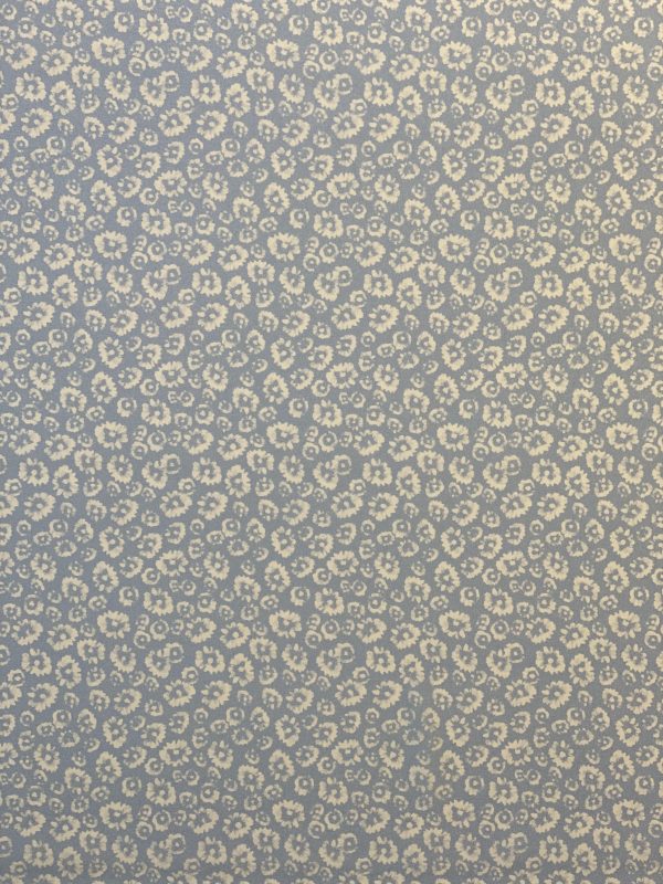 Tesatura din matase naturala - design floral, Bleu pal