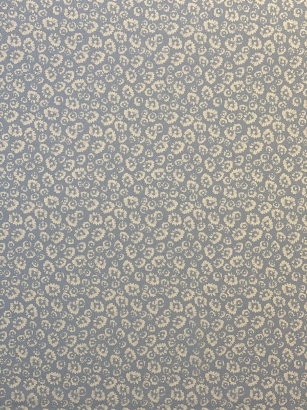 Tesatura din matase naturala - design floral, Bleu pal