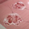 Tesatura voal georgette din matase naturala - design floral, Roz vintage - roz dulce