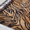 Tesatura crepe de chine din matase naturala - design animal print, Maro - Negru