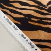 Tesatura crepe de chine din matase naturala - design animal print, Maro - Negru