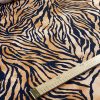Tesatura crepe de chine din matase naturala - design animal print, Maro - Negru