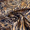 Tesatura crepe de chine din matase naturala - design animal print, Maro - Negru