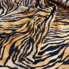 Tesatura crepe de chine din matase naturala - design animal print, Maro - Negru
