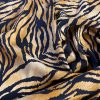 Tesatura crepe de chine din matase naturala - design animal print, Maro - Negru
