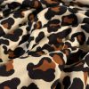 Tesatura tip jerse din viscoza  - design animal print, Maro - Bej deschis