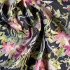 Tesatura dublu georgette elastic, greu din matase naturala imprimata