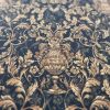 Stofa Imprimată din lână cu elastan – design floral, Negru - Maro