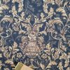 Stofa Imprimată din lână cu elastan – design floral, Negru - Maro