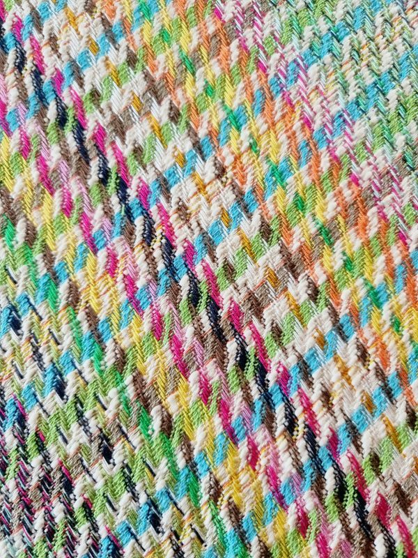 Stofa tweed din bumbac cu viscoza - design fantezie , Multicolor