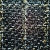 Stofă lana cu insertii de lurex - design fantezie, Negru - Auriu