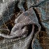 Stofă lana cu insertii de lurex - design fantezie, Negru - Auriu