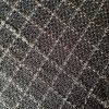 Stofă lana cu insertii de lurex - design fantezie, Negru - Auriu