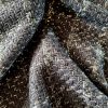 Stofă lana cu insertii de lurex - design fantezie, Negru - Auriu